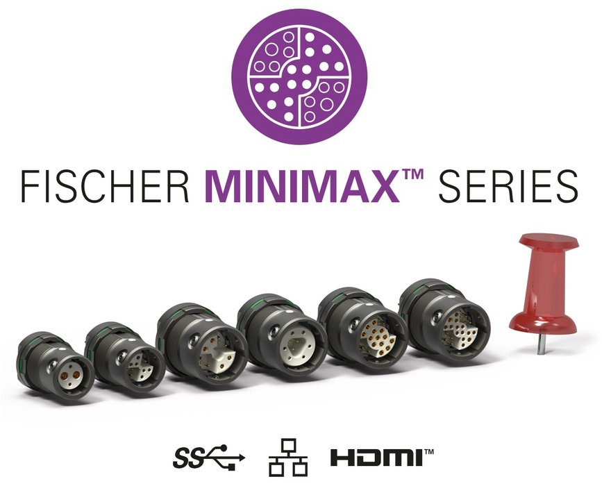 小型、高速データ接続のコネクタ:Fischer MiniMaxTMシリーズがAWG24のイーサネットとIP68の防水性能(水深20m/24時間)に対応